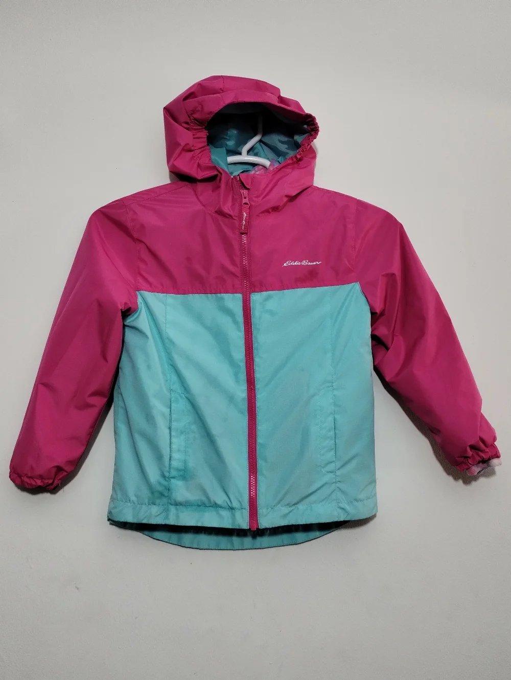 Eddie Bauer Youth Lone Peak 3-in-1 Jacket in magenta and blue